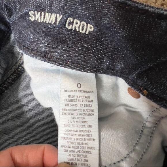 American Eagle Women’s Dark Wash Skinny Crop Jeans Size 0 - Picture 7 of 7